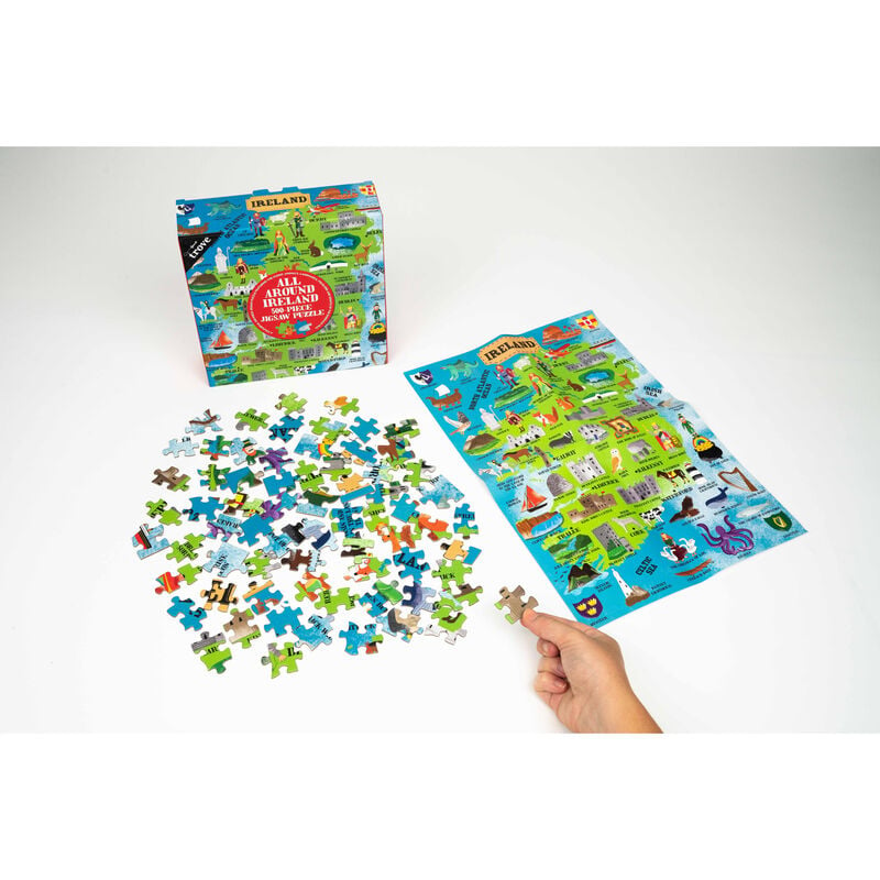 All Around Ireland 500-Piece Jigsaw Puzzle With Irish Map Poster